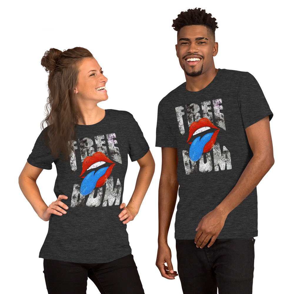 Freedom Shirt, Rocker Shirt, lips tongue out, Short-Sleeve Unisex T-Shirt