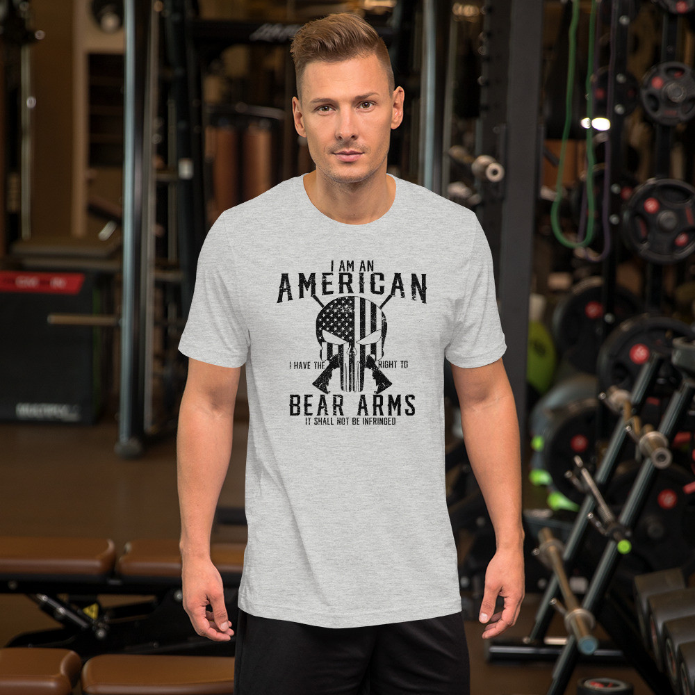 I am an American I have the right to bear arms , it shall not be infringed , Short-Sleeve Unisex T-Shirt