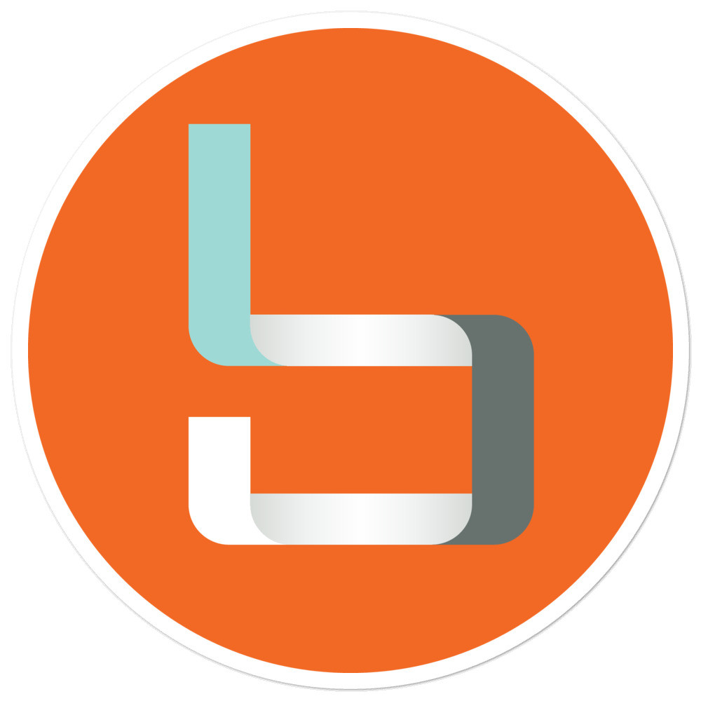 "b" Sticker Orange