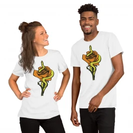 Snake Rose, Orange and Green Unisex T-Shirt
