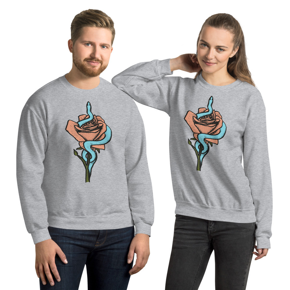 Snake Rose, Peach and Turquoise