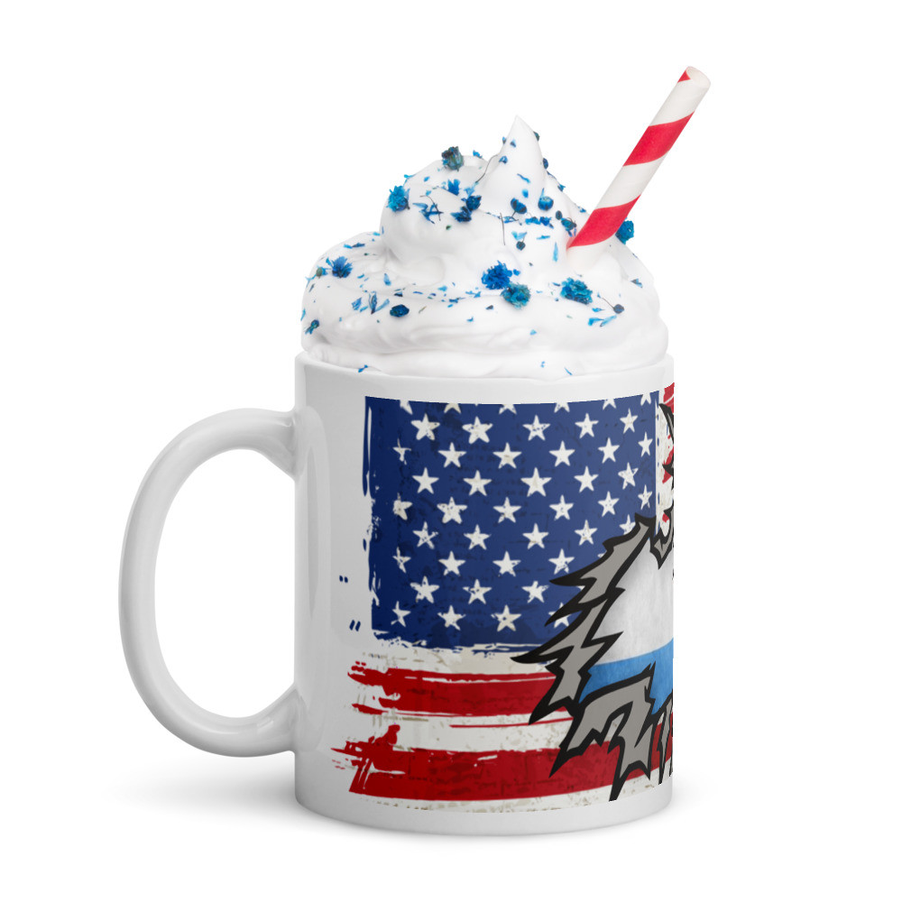 USA Argentina Flag White glossy mug