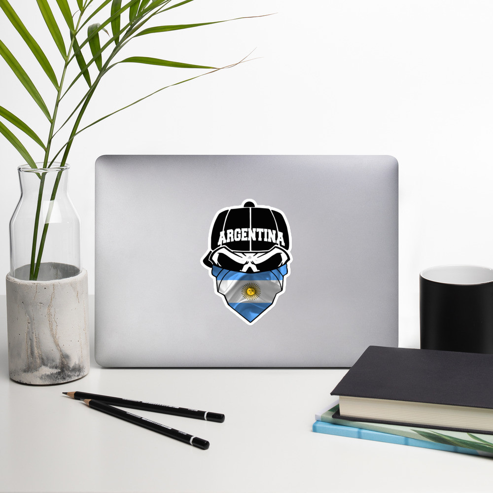 Argentina Skull Bandana Bubble-free stickers
