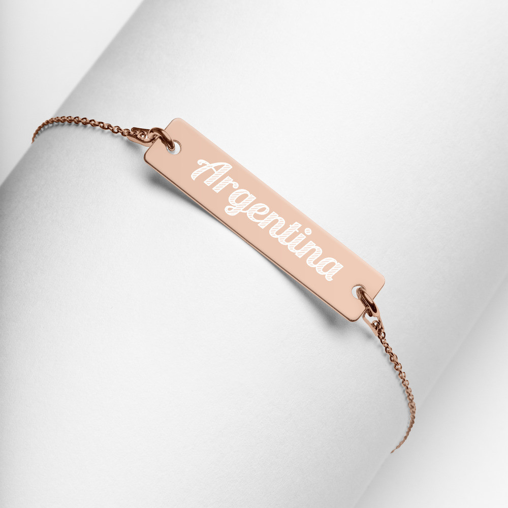 Argentina Engraved  Bar Chain Bracelet