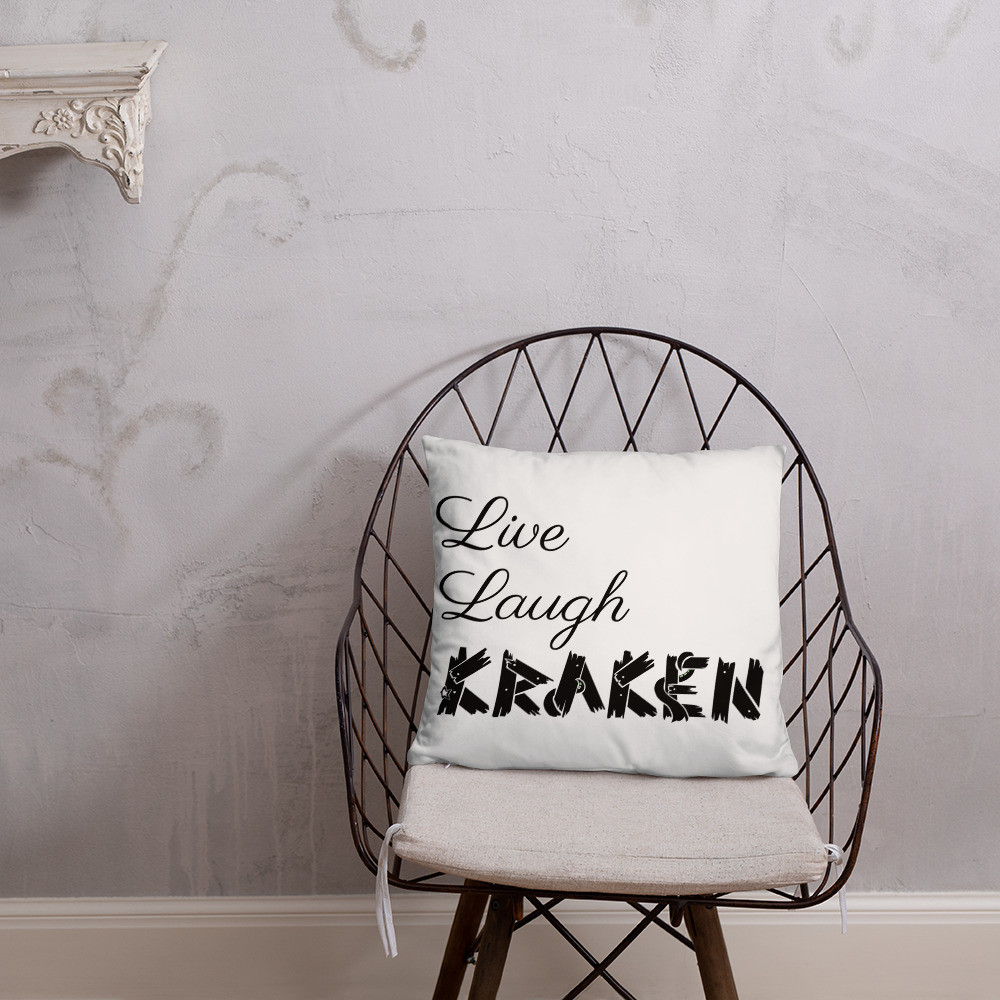 Live Laugh Kraken Throw Pillow