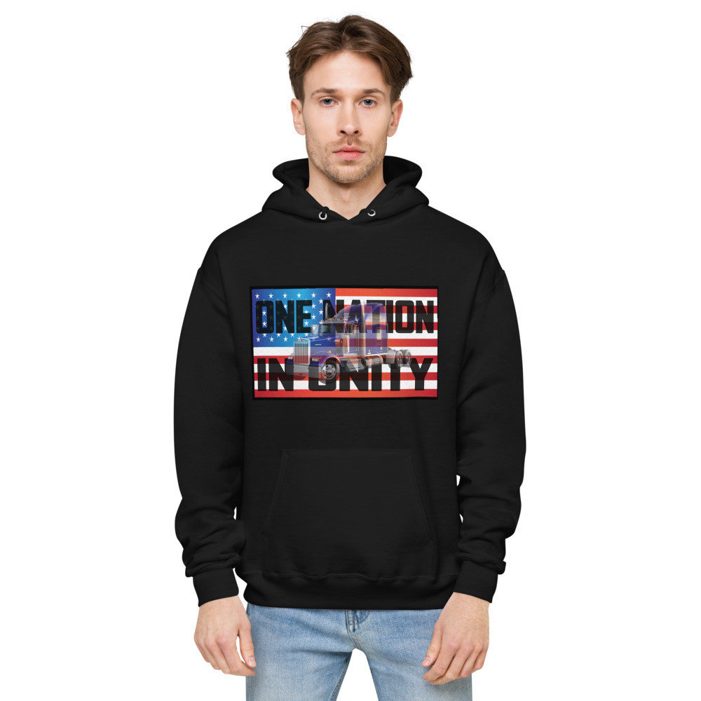 One Nation in Unity Trucker Fleece Hoodie