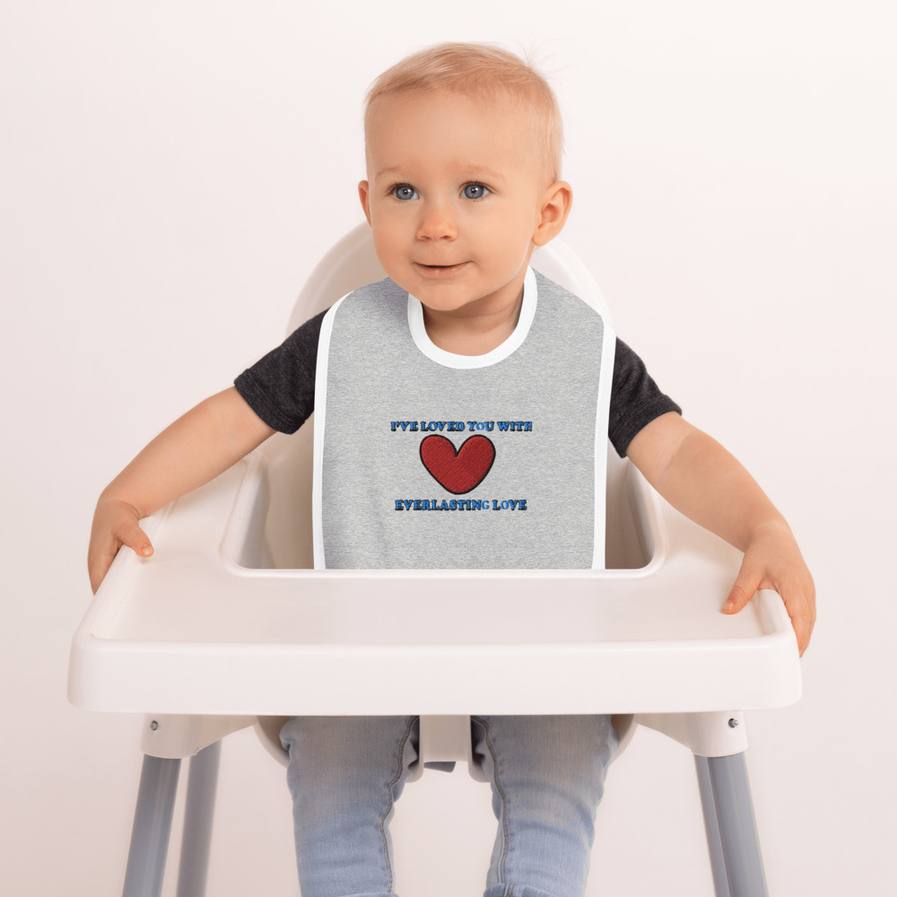 Everlasting Love - Embroidered Baby Bib - For Boys and/or Girls