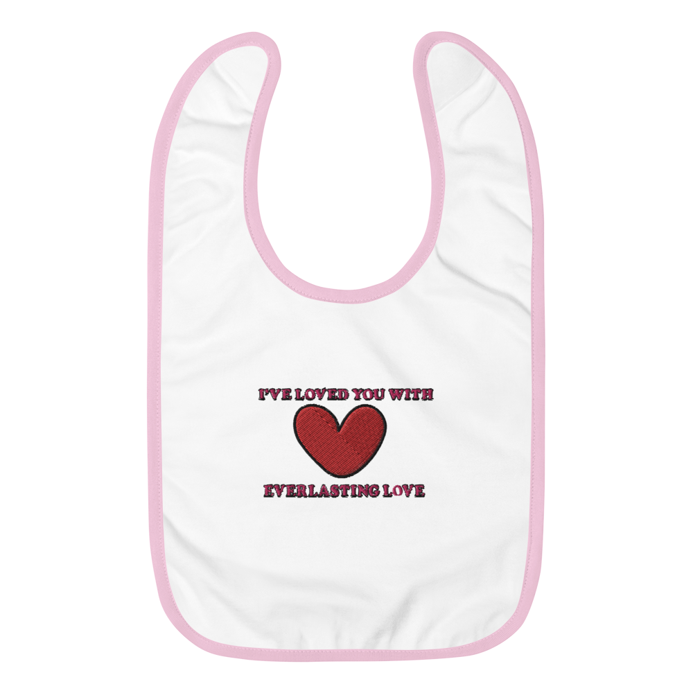 Everlasting Love - Embroidered Baby Bib - For Girls