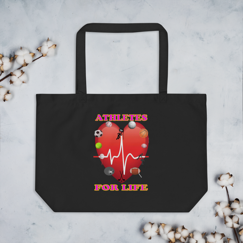 Athletes For Life Large Organic Tote Bag - For Women