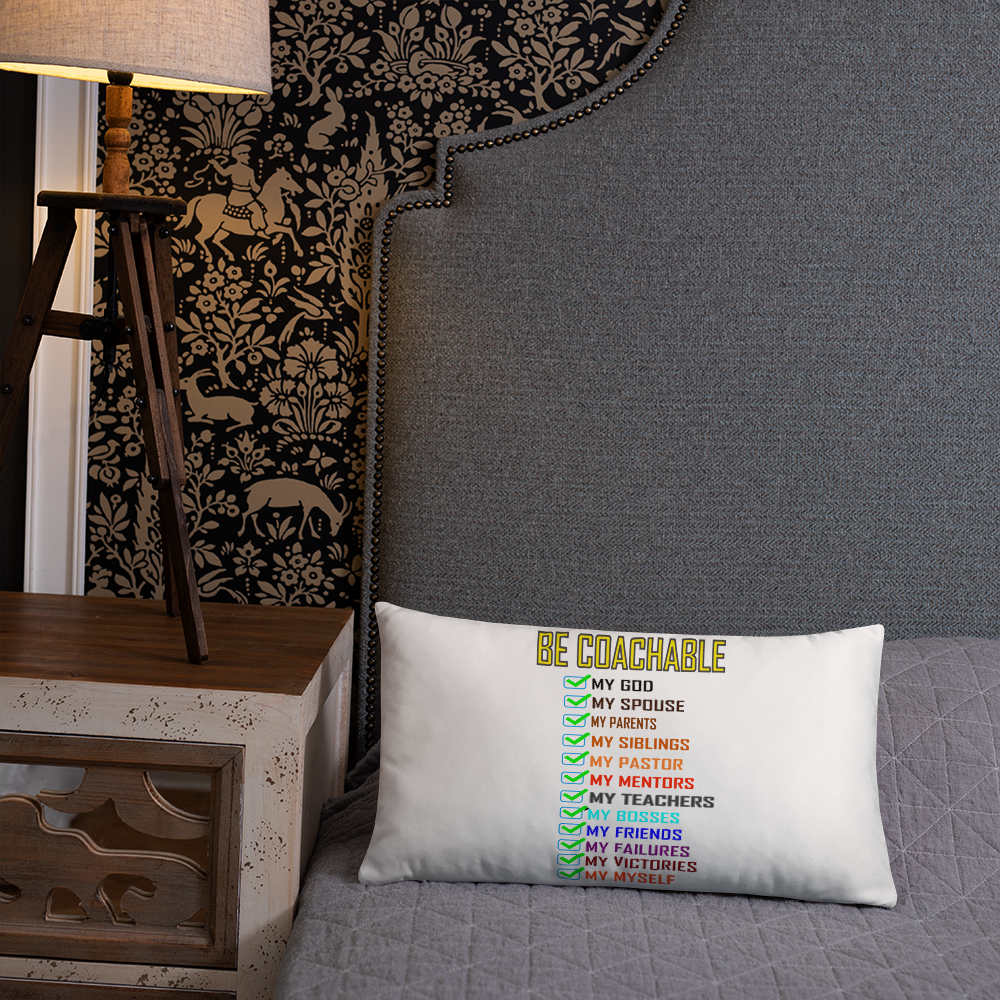Be Coachable Basic Pillow - For Him or Her