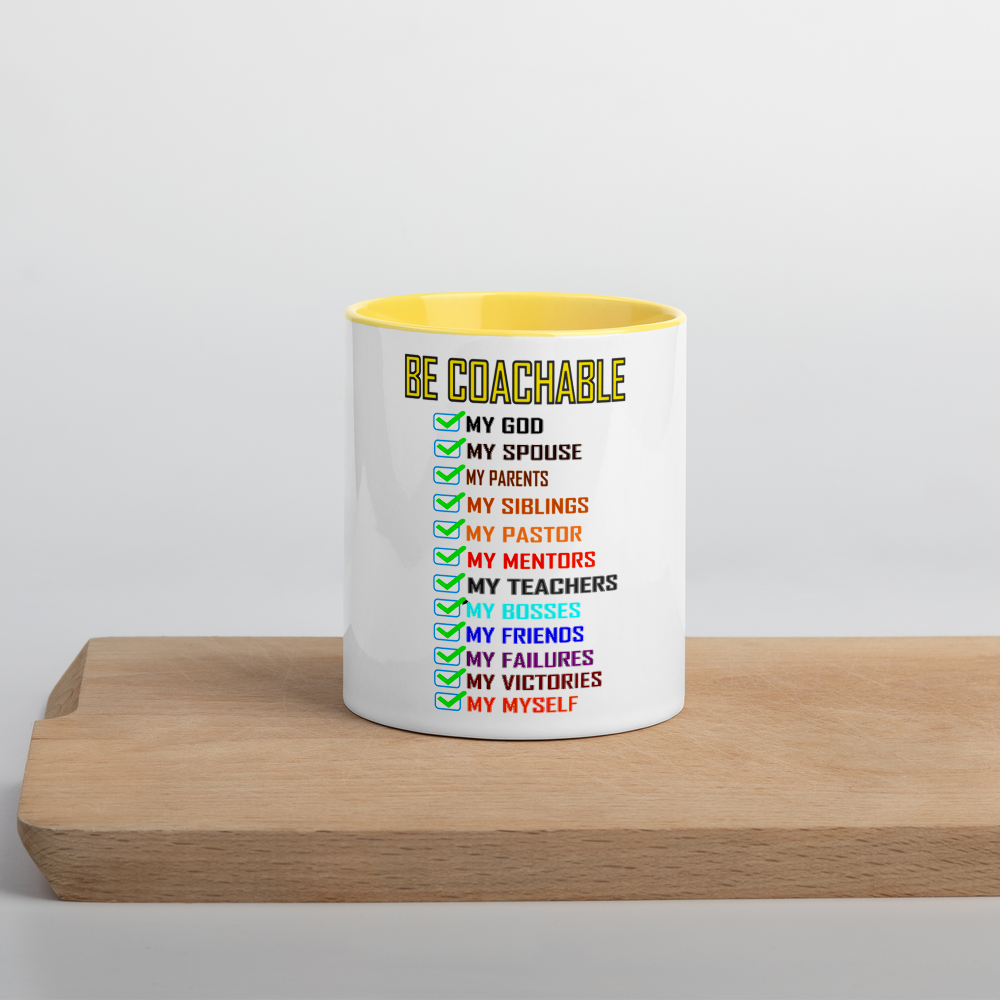 Be Coachable Mug with Color Inside