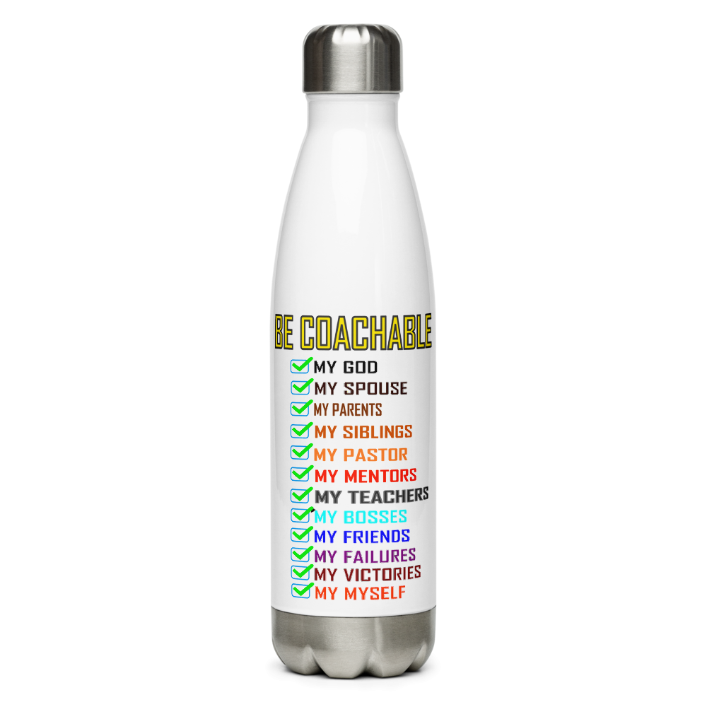 Be Coachable Stainless Steel Water Bottle