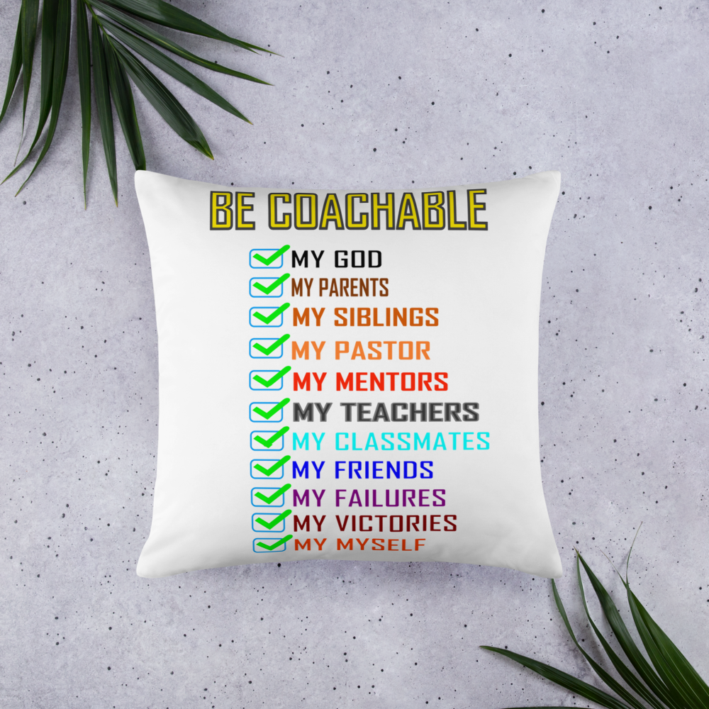 Be Coachable Basic Pillow