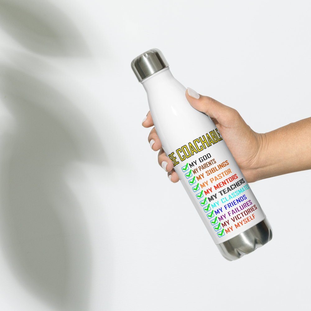 Be Coachable Stainless Steel Water Bottle