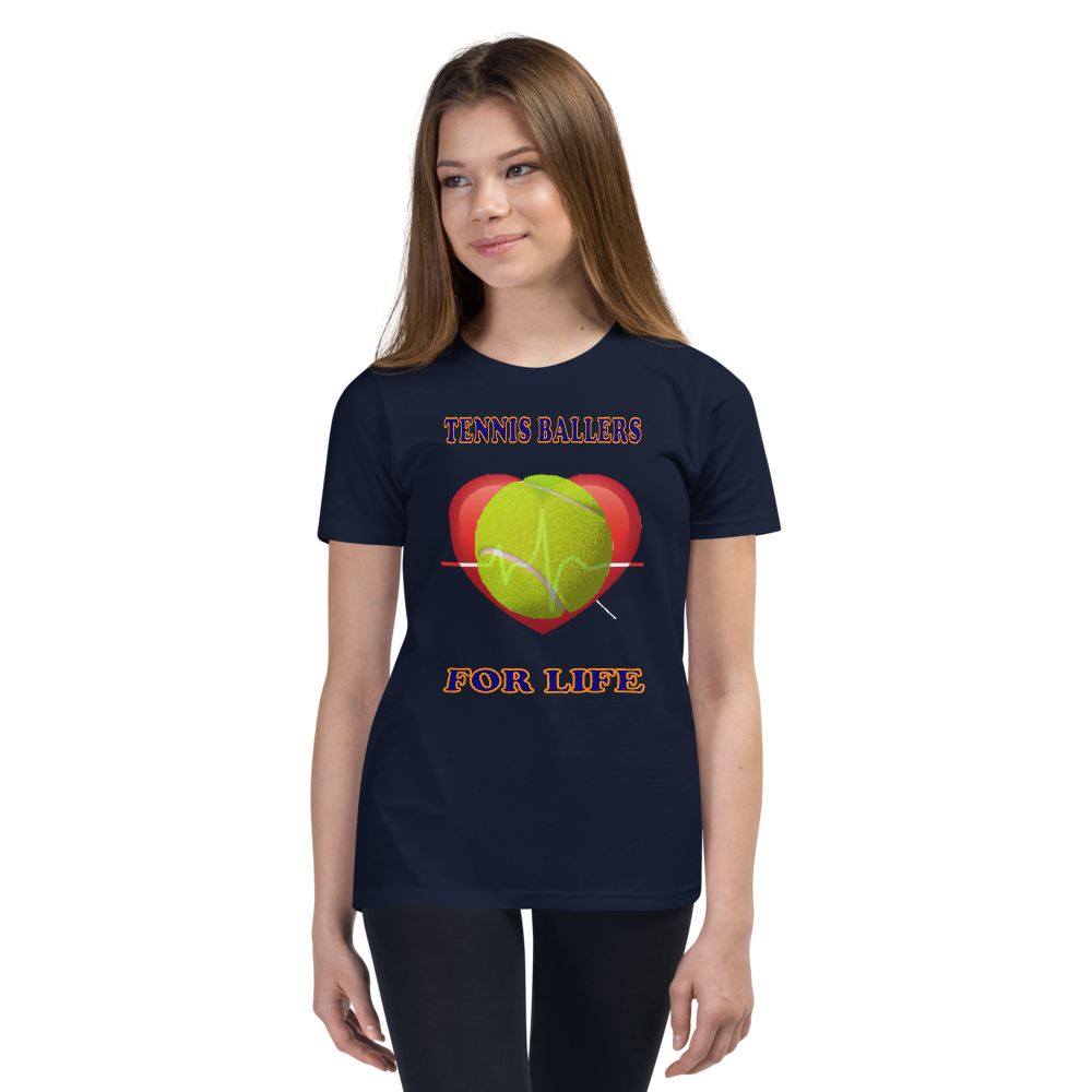 Tennis Ballers For Life Youth Short Sleeve T-Shirt - For Boys or Girls