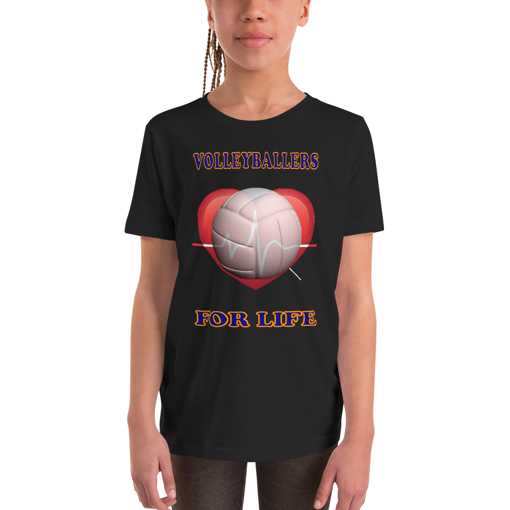 Volleyballers For Life Youth Short Sleeve T-Shirt - For Boys or Girls 