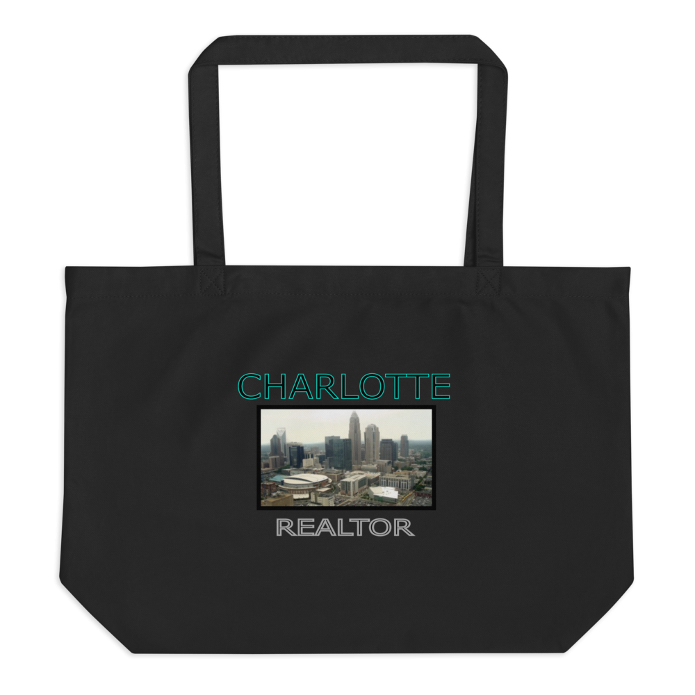 Charlotte Realtor - Large Organic Tote Bag - For Him or For Her