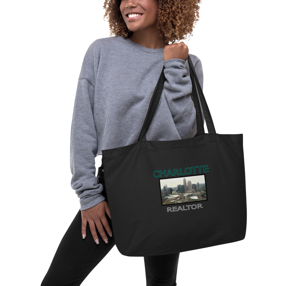 Charlotte Realtor - Large Organic Tote Bag - For Him or For Her