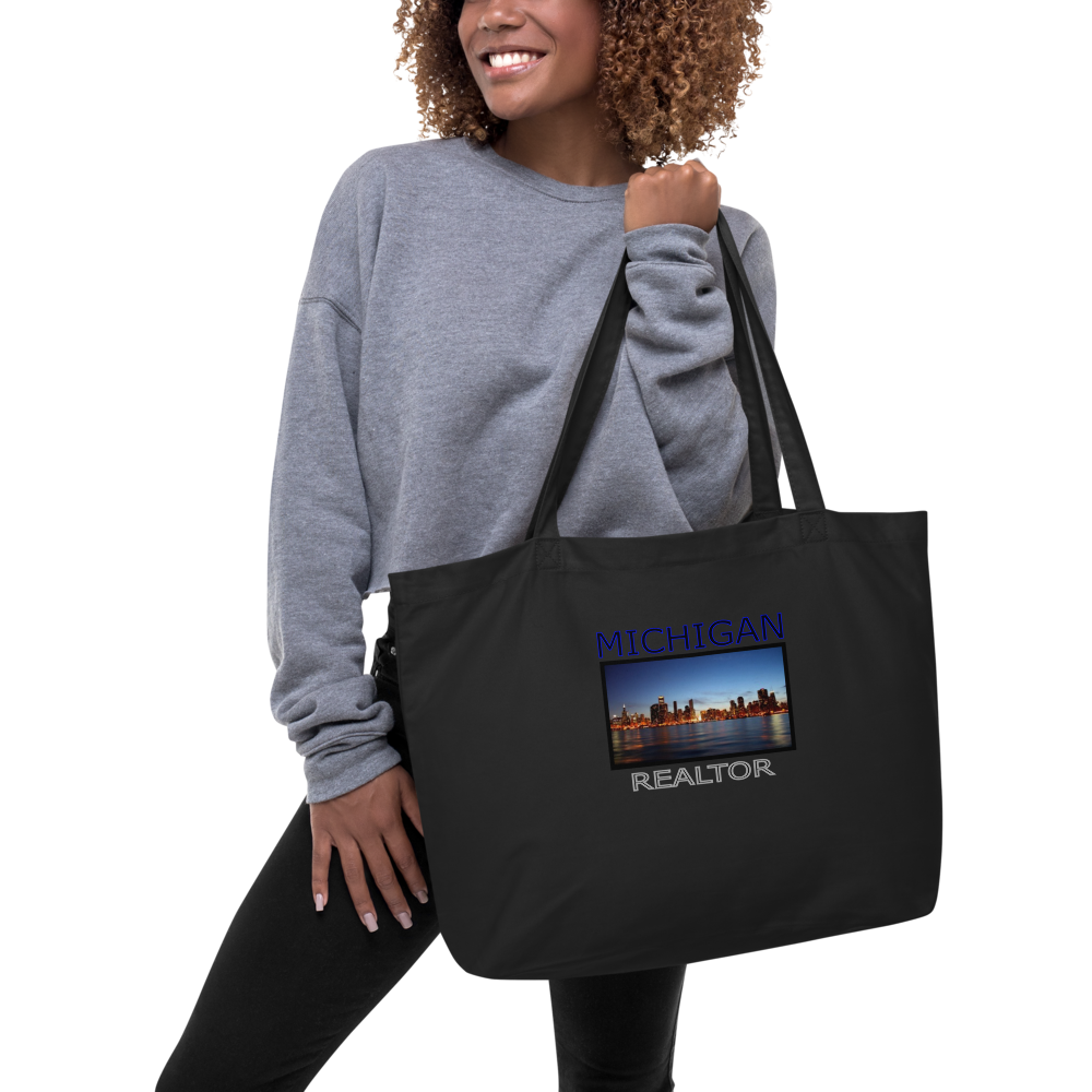 Michigan Realtor - Large Organic Tote Bag - For Him or For Her