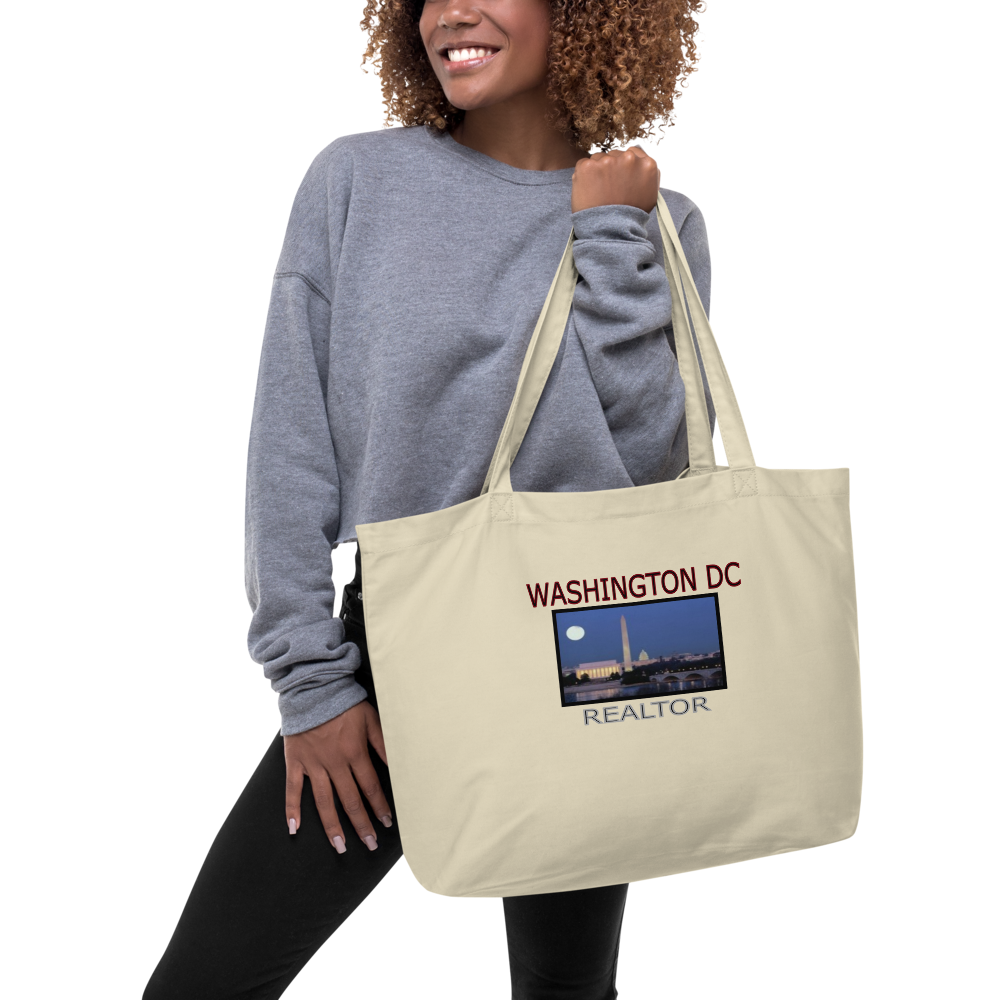 Washington D.C. Realtor - Large Organic Tote Bag - For Him or For Her