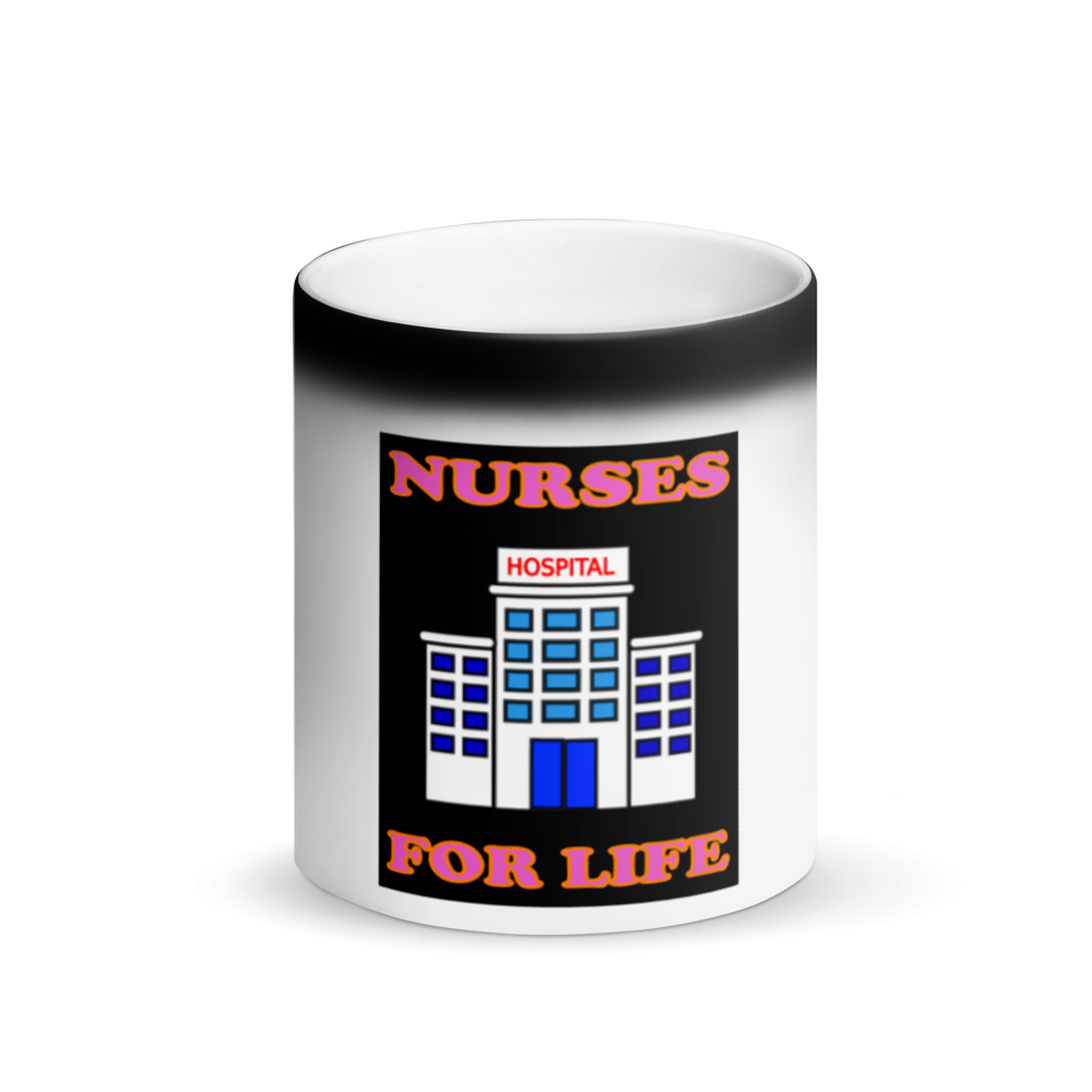 Nurses For Life Matte Black Mug