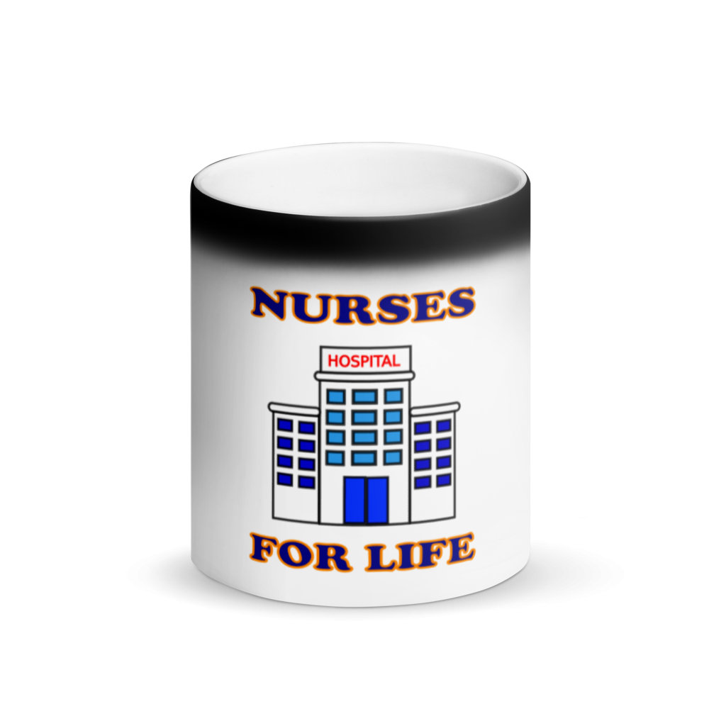 Nurses For Life Matte Black Mug
