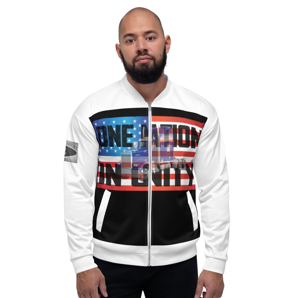 One Nation in Unity - 2-Sided  Bomber Jacket - For Him or For Her
