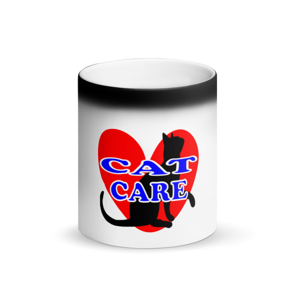 Cat Care Matte Black Mug