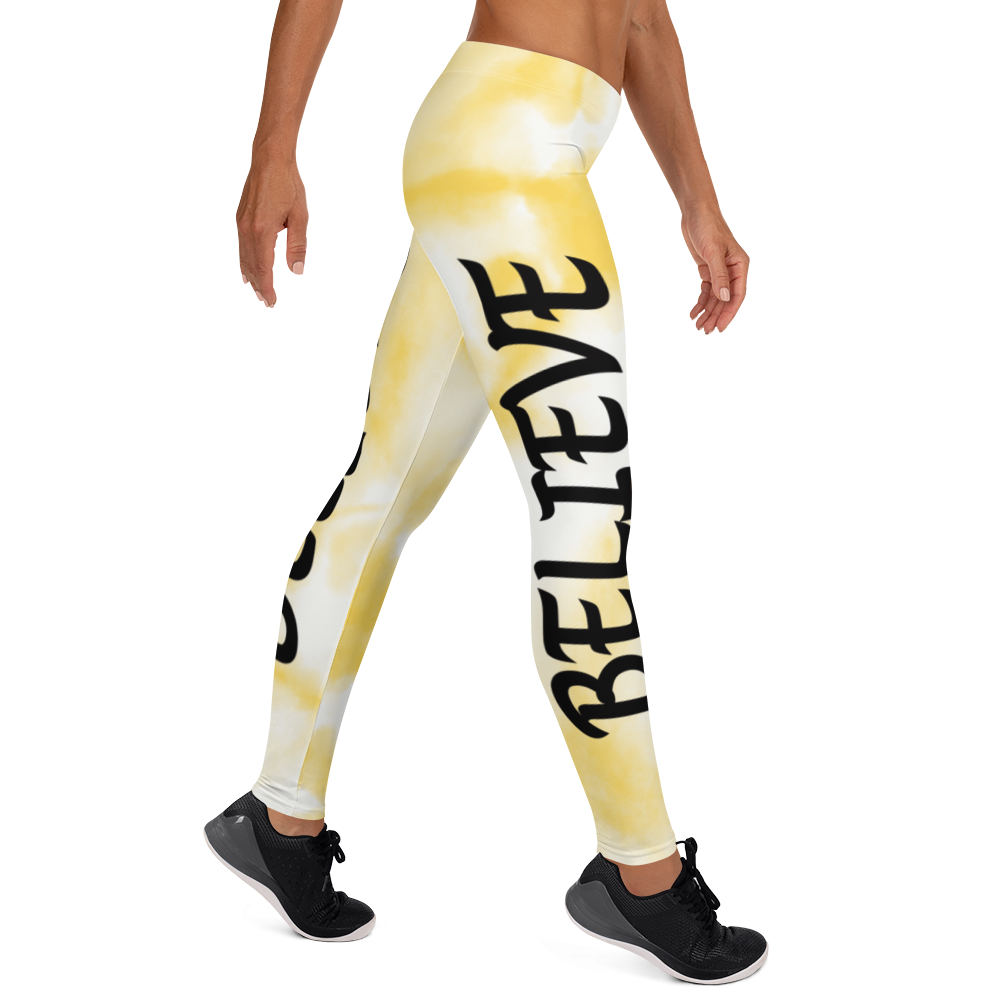 Believe - Yellow Tie Dye Leggings - For Her