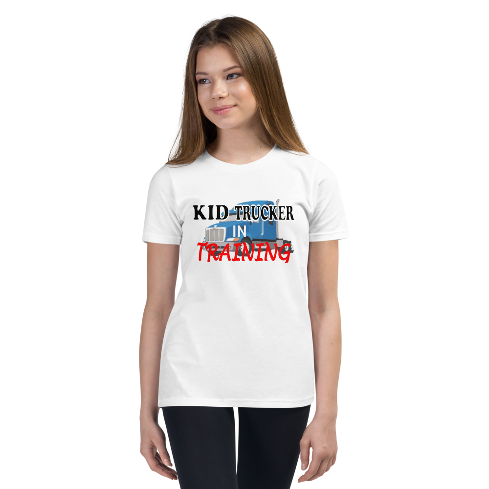 Kid Trucker in Training - Youth Short Sleeve T-Shirt - For Boys and For Girls