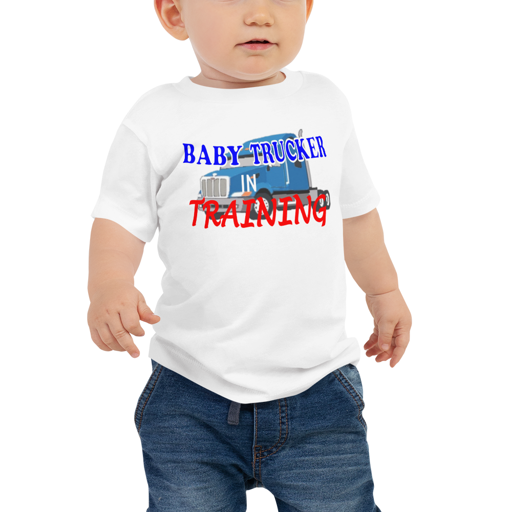 Baby Trucker in Training - Baby Jersey Short Sleeve T-Shirt - For Boys or For Girls