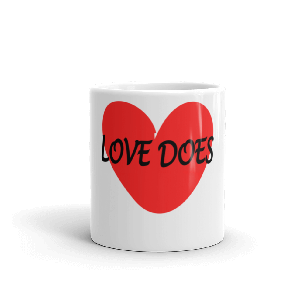 Love Does White Glossy Mug