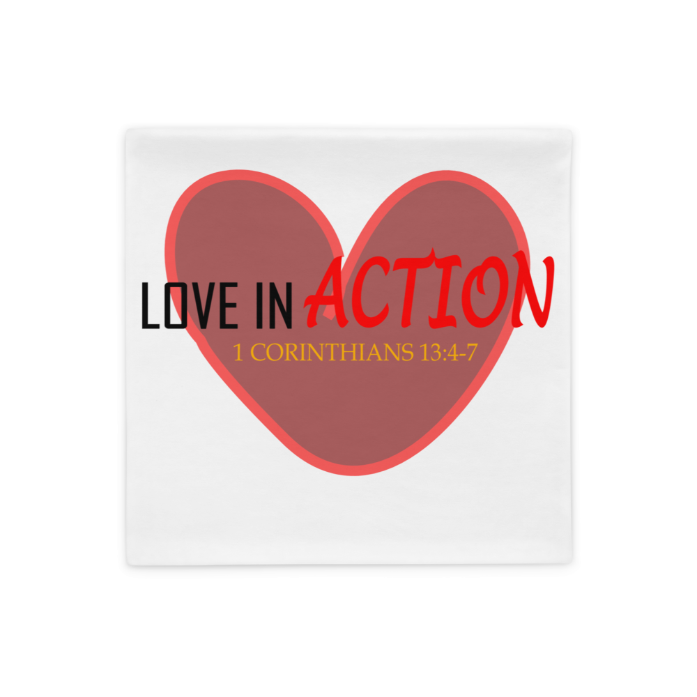 Love in Action with Heart Pillow Case