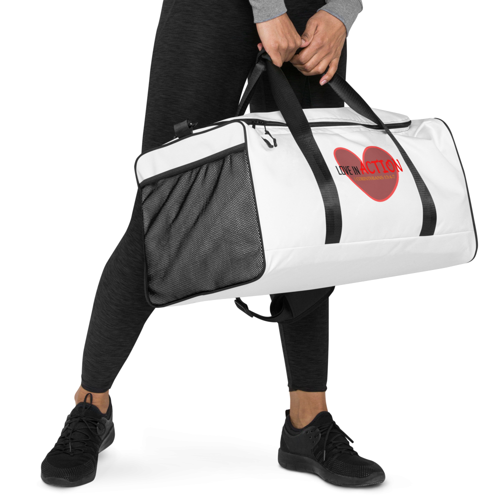 Love in Action with Heart Duffle bag