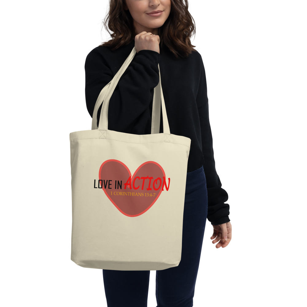 Love in Action with Heart Eco Tote Bag