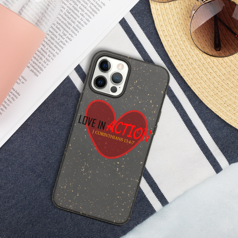 Love in Action with Heart Biodegradable Phone Case