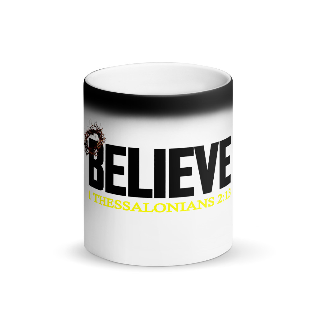 Believe Matte Black Mug