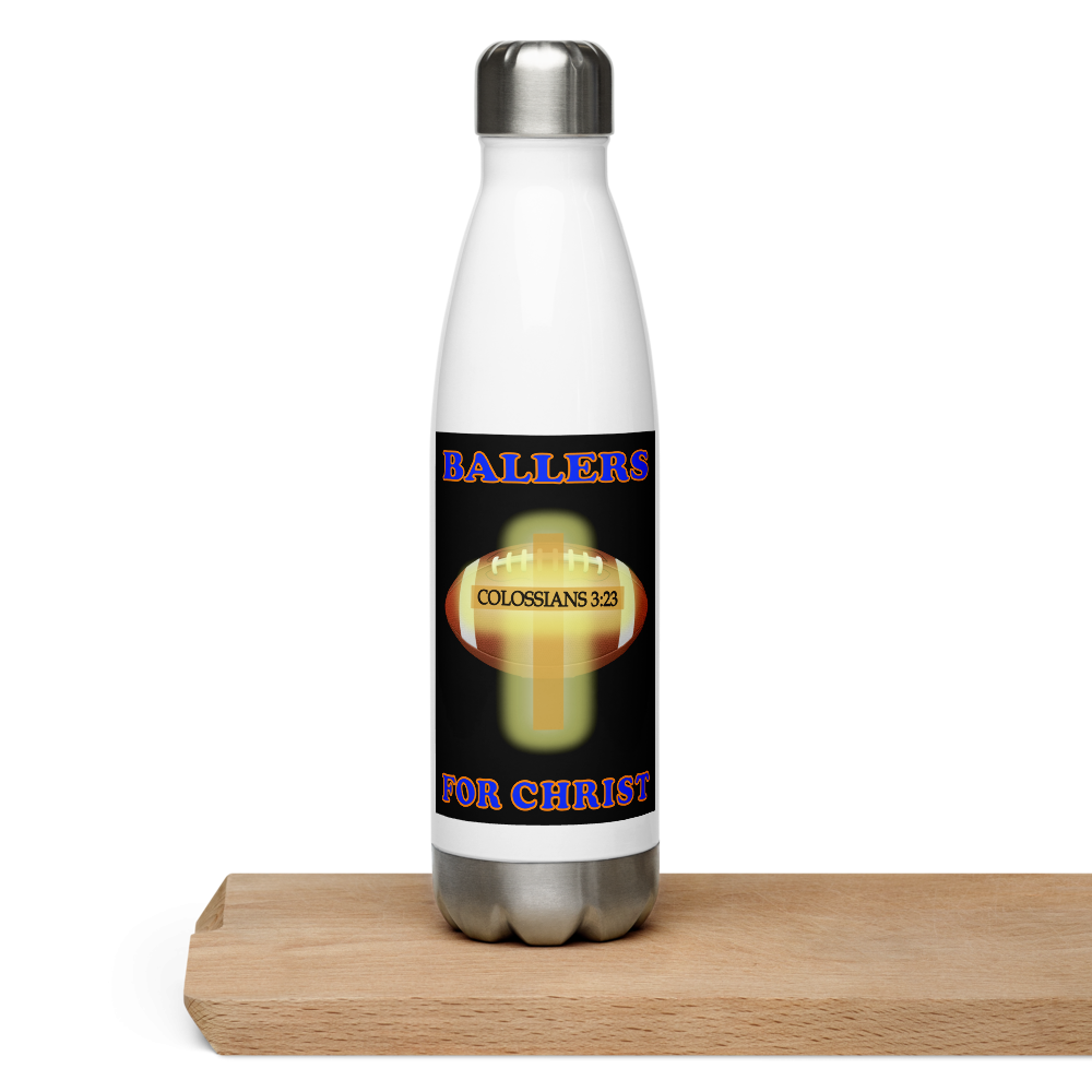 Ballers For Christ (Football) Stainless Steel Water Bottle