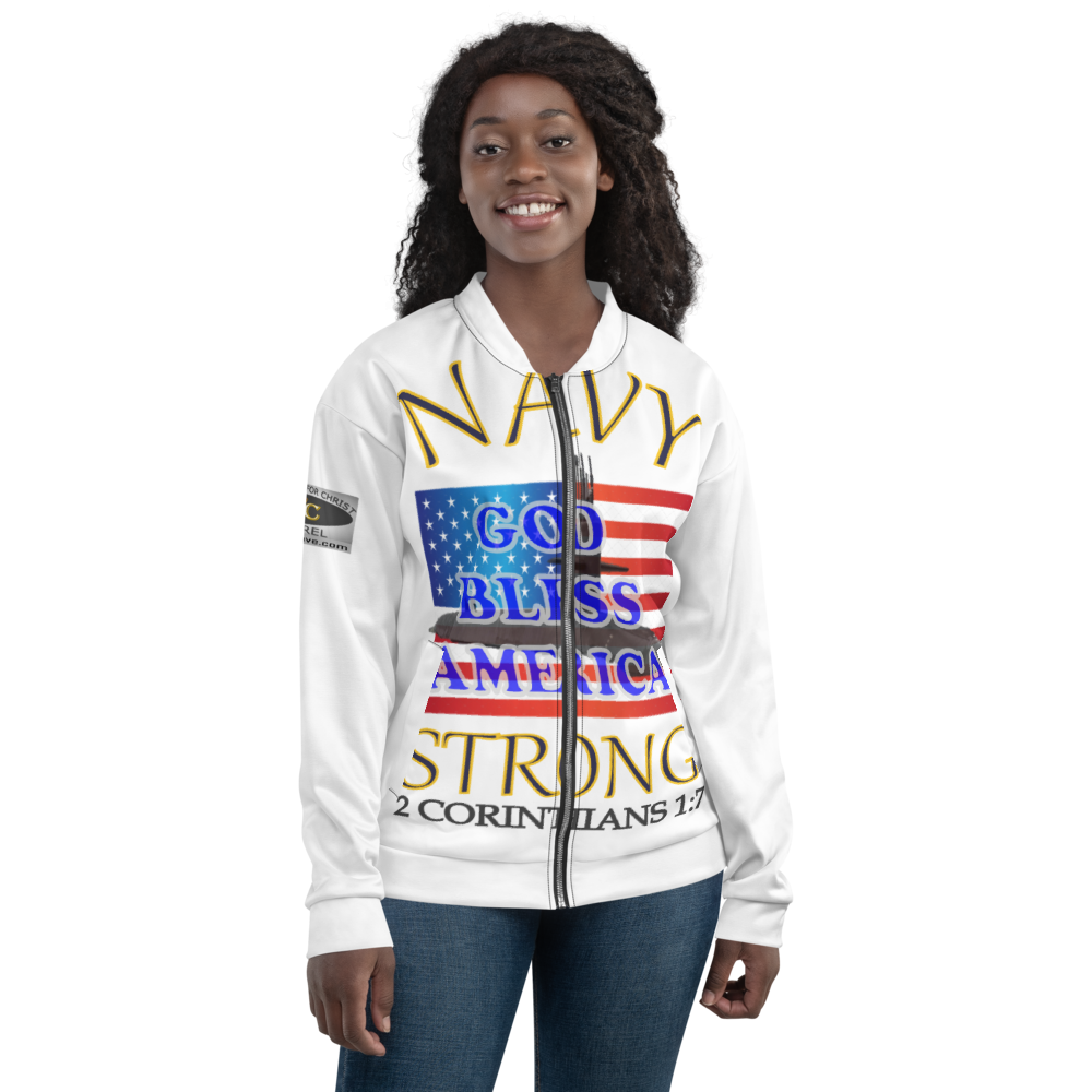 Navy Strong - Bomber Jacket - For HIm or For Her