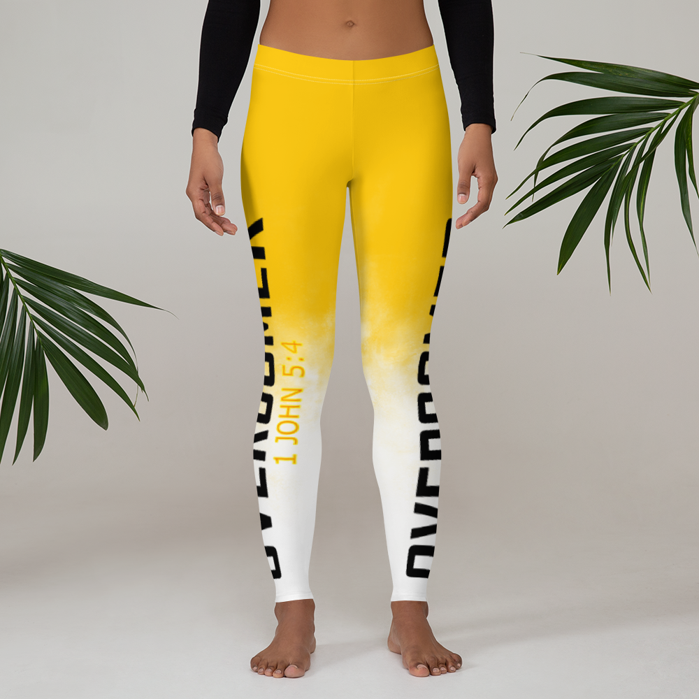 Overcomer - 1 John 5:4 - Golden Fade Leggings - For Her