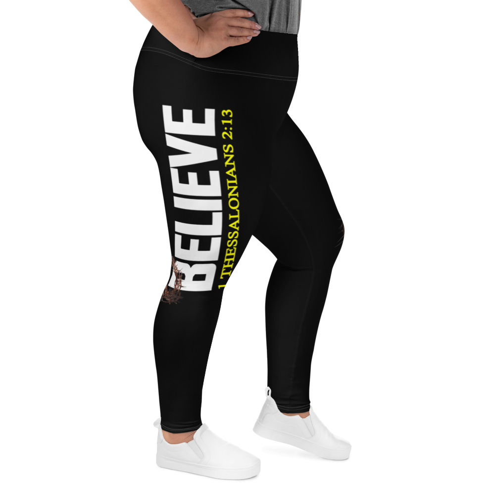 Believe - 1 Thessalonians 2:13 - Plus Size Leggings For Her