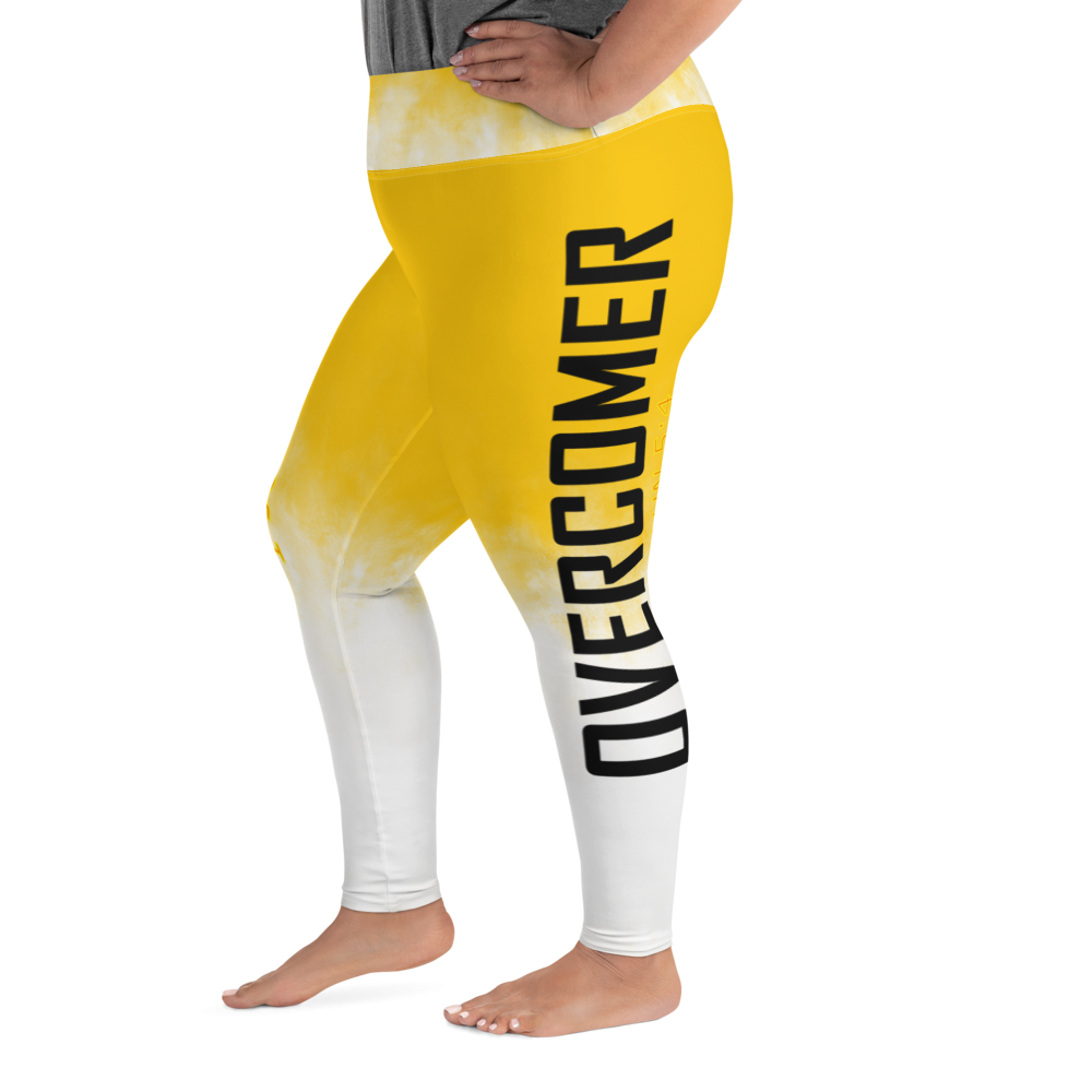 Overcomer - 1 John 5:4 - Golden Fade Plus Size Leggings - For Her