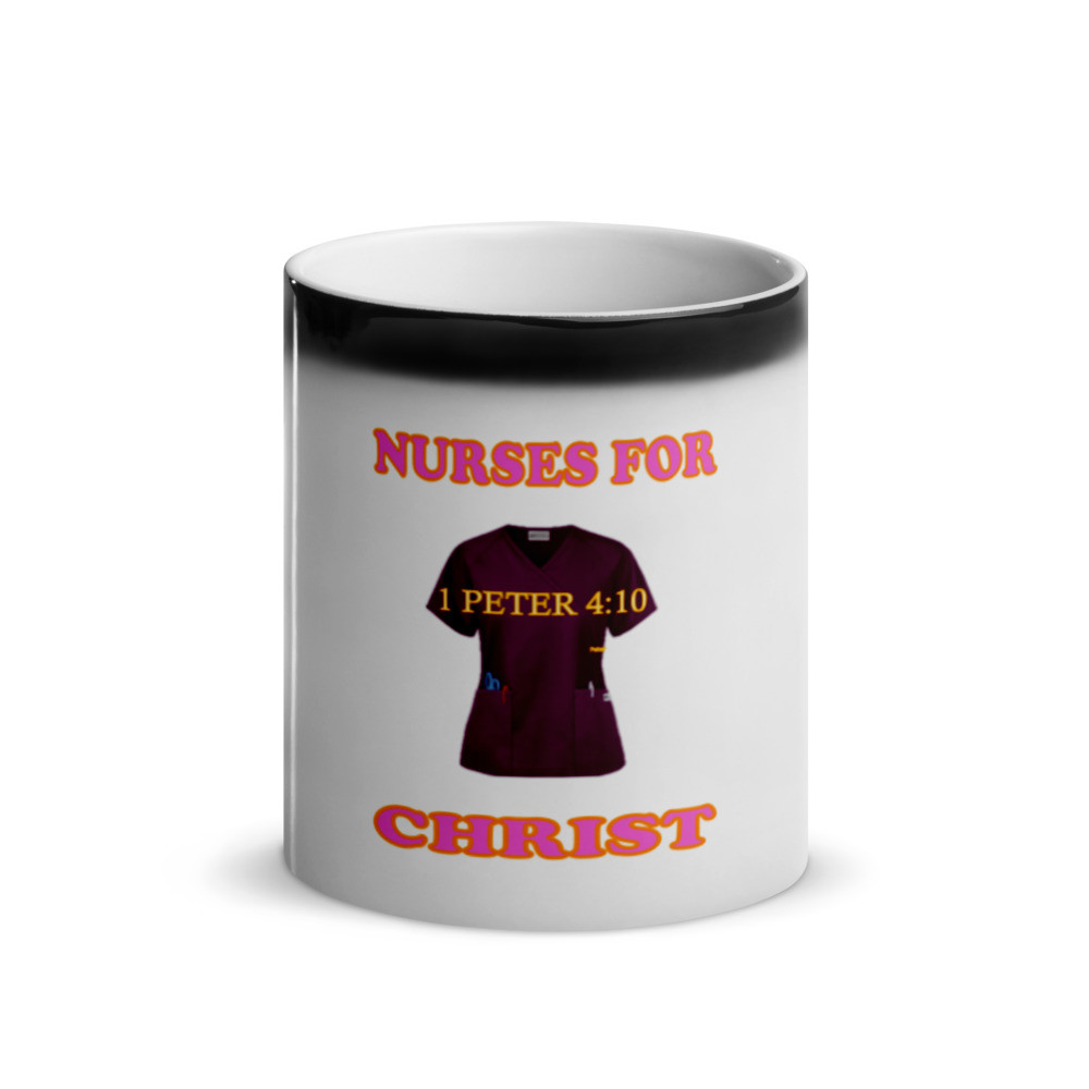 Nurses For Christ - 1 Peter 4:10 - Glossy "Camouflage" Mug