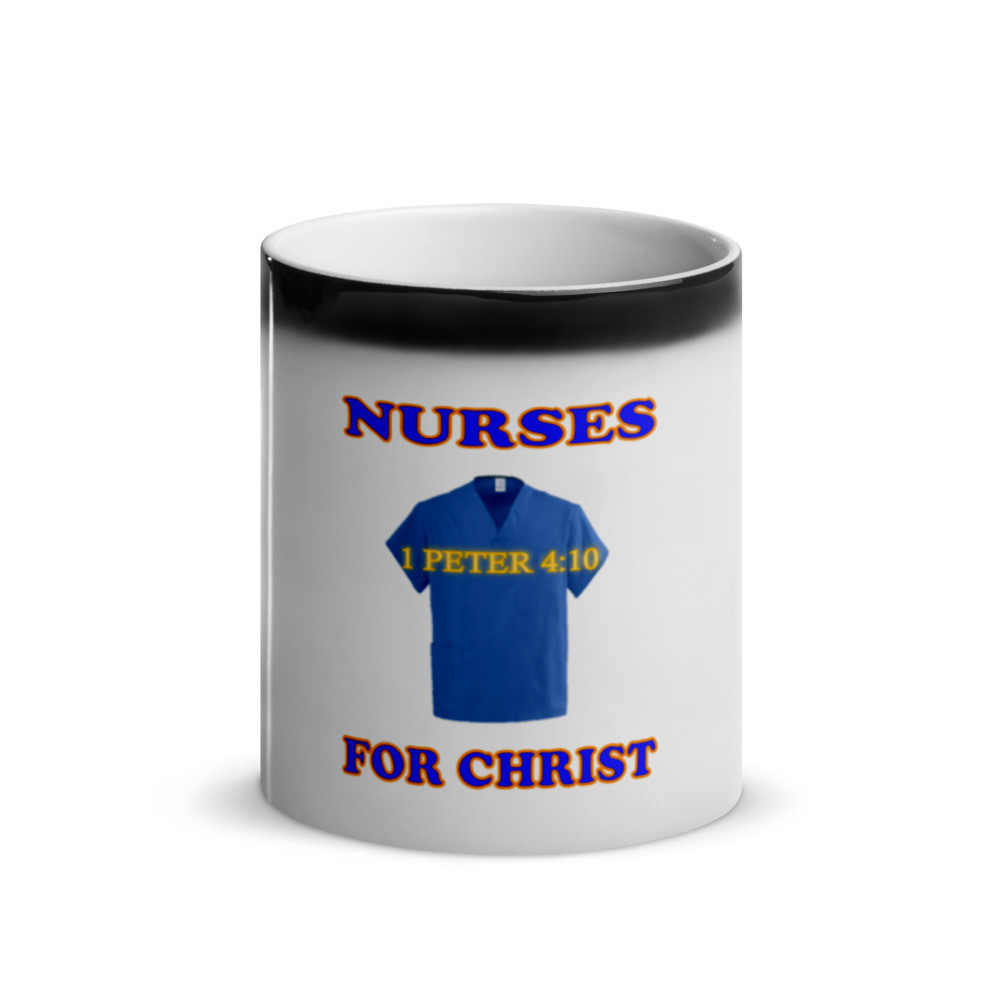 Nurses For Christ - 1 Peter 4:10 - Glossy "Camouflage" Mug