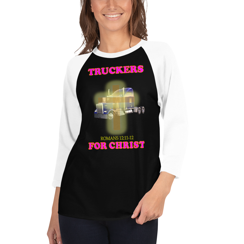 Truckers For Christ - 3/4 Sleeve Raglan Shirt - For Her