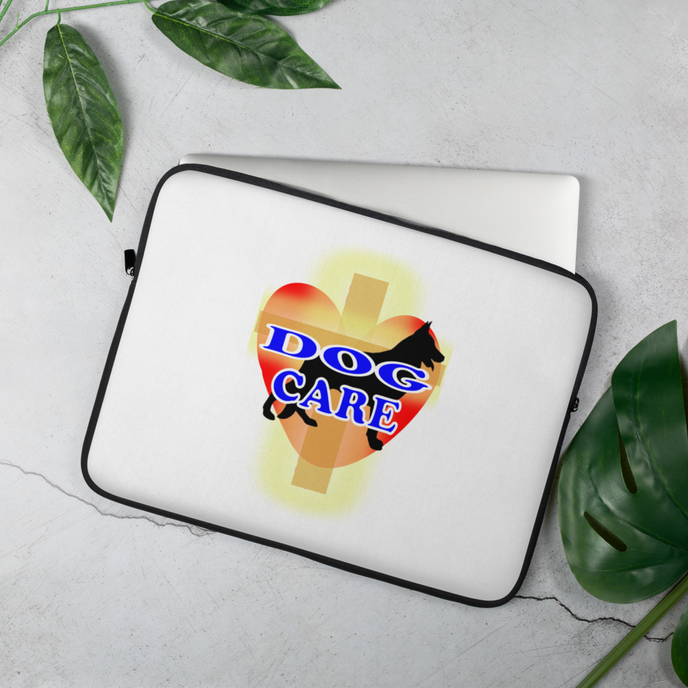 Dog Care - Laptop Sleeve Cover - White