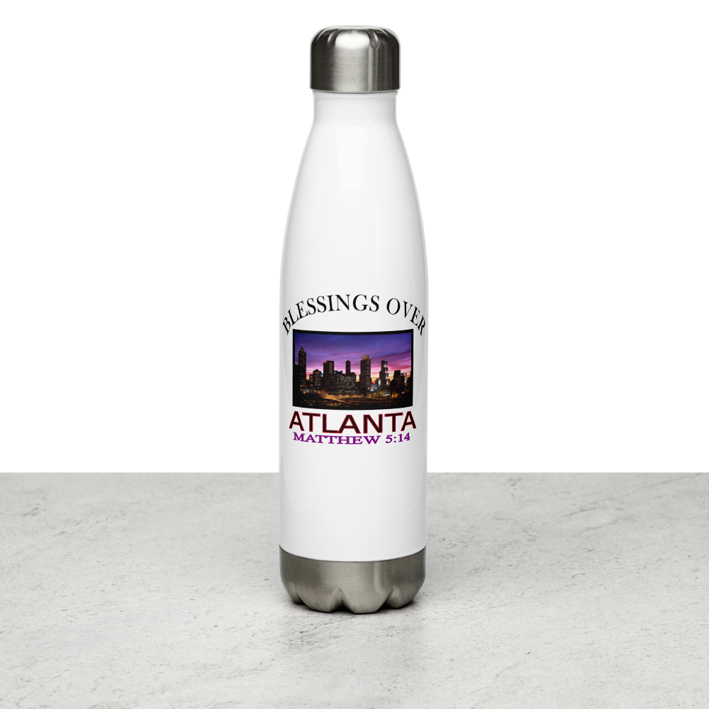 Blessings Over Atlanta - Matthew 5:14 - Stainless Steel Water Bottle