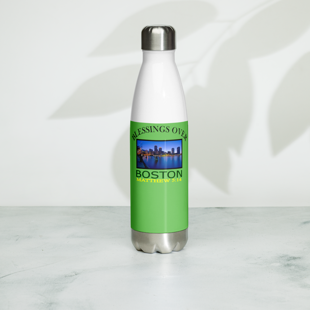 Blessings Over Boston - Matthew 5:14 - Stainless Steel Water Bottle