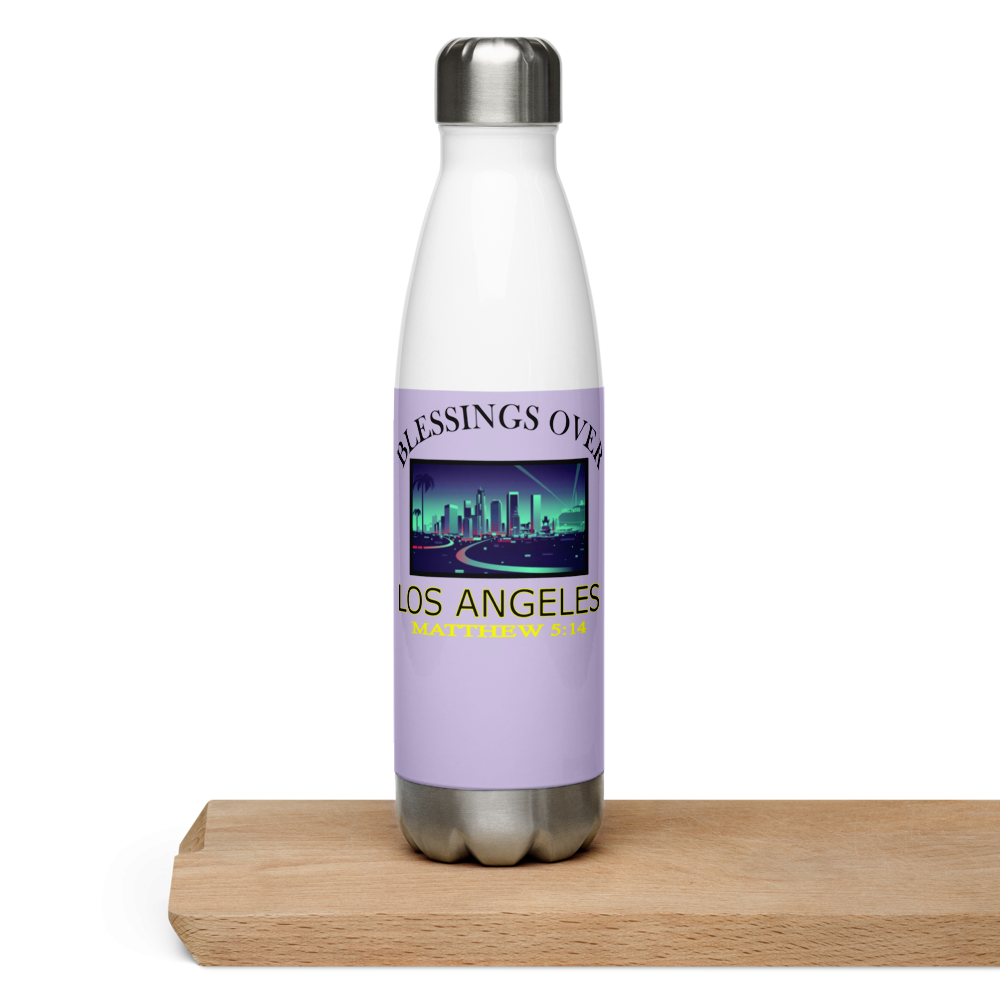 Blessings Over Los Angeles - Matthew 5: 14 - Stainless Steel Water Bottle