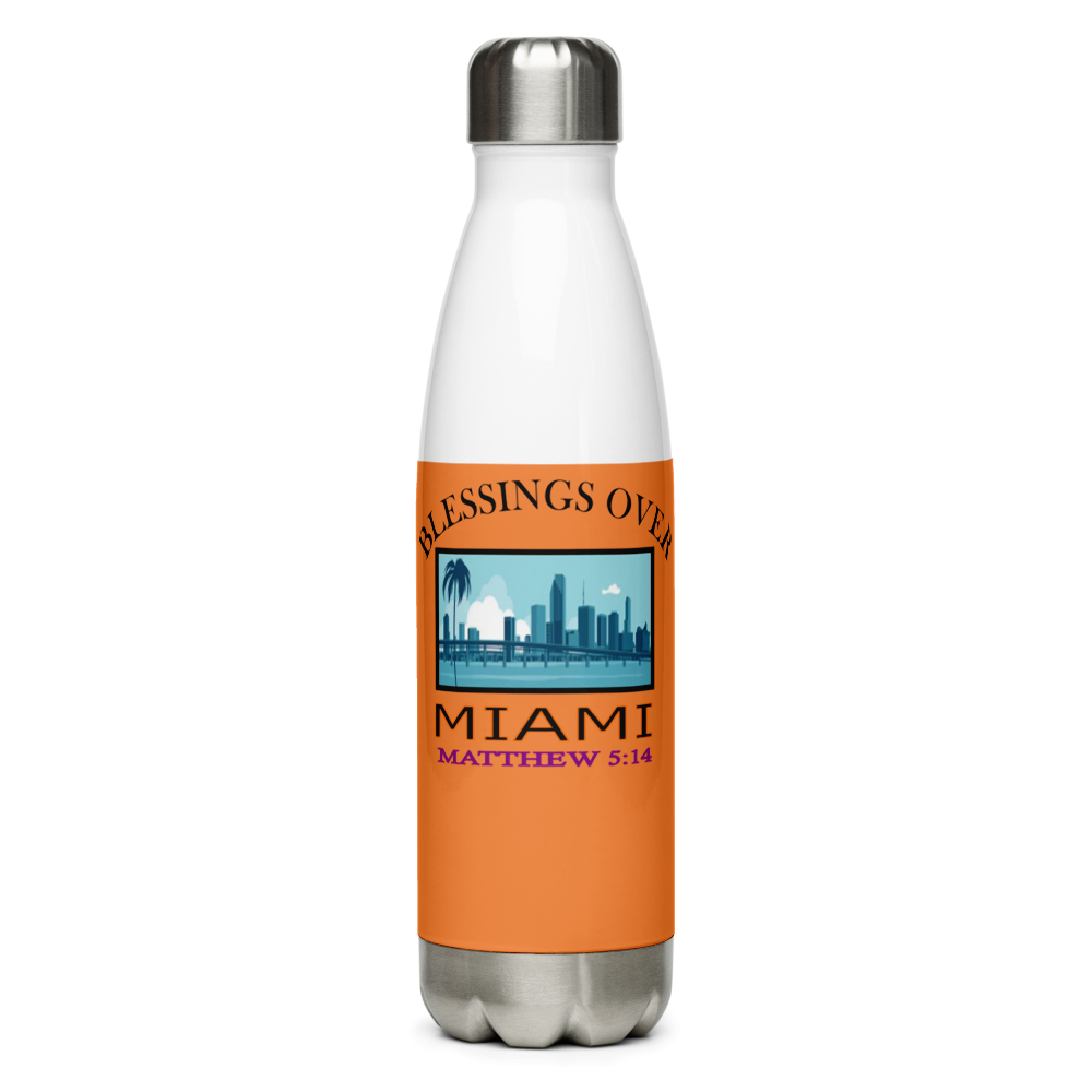 Blessings Over Miami - Matthew 5:14 - Stainless Steel Water Bottle